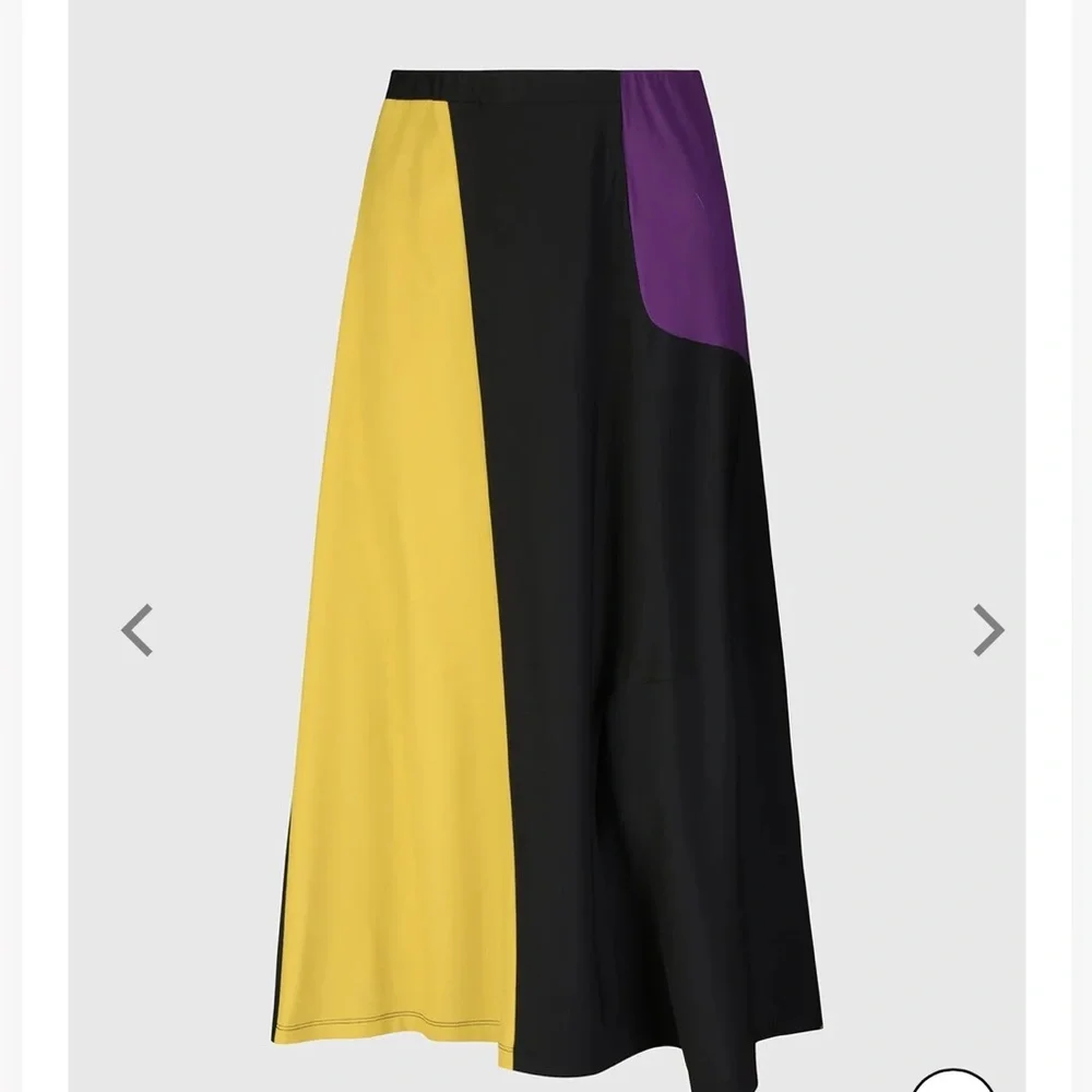 NWT TEKBIKA - alembika SWING SKIRT, MULTI/YELLOW size 4 (12-14)
